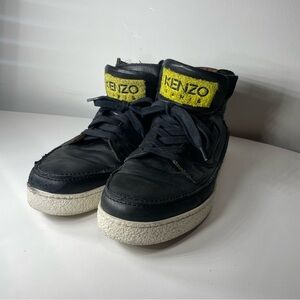 Kenzo Black and Yellow High-Top Sneakers